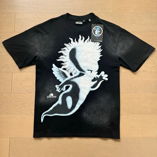 Oversized Graphic Print Bleached Effect T-Shirt 8