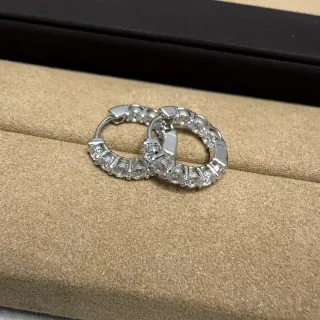 Pavé-Set Continuous Stone Hoop Earrings