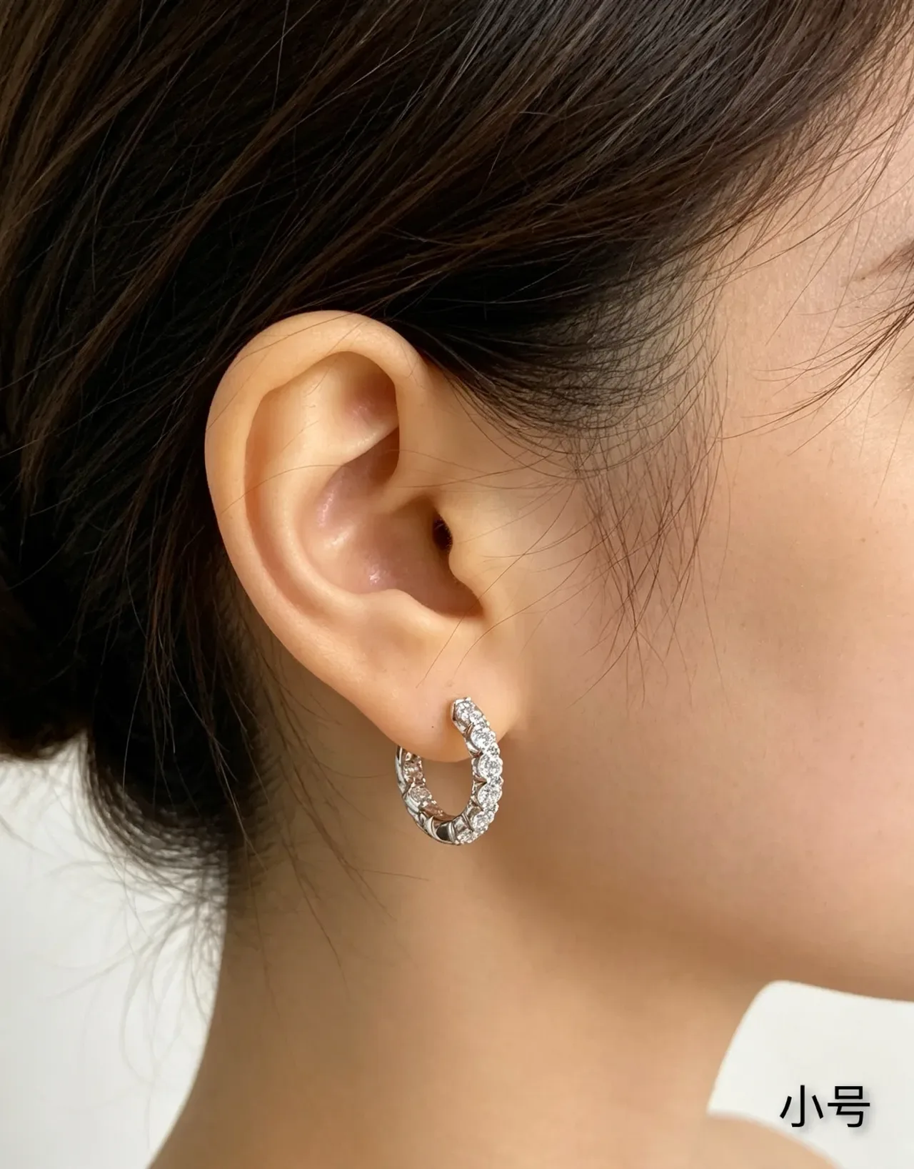 Pavé-Set Continuous Stone Hoop Earrings 2