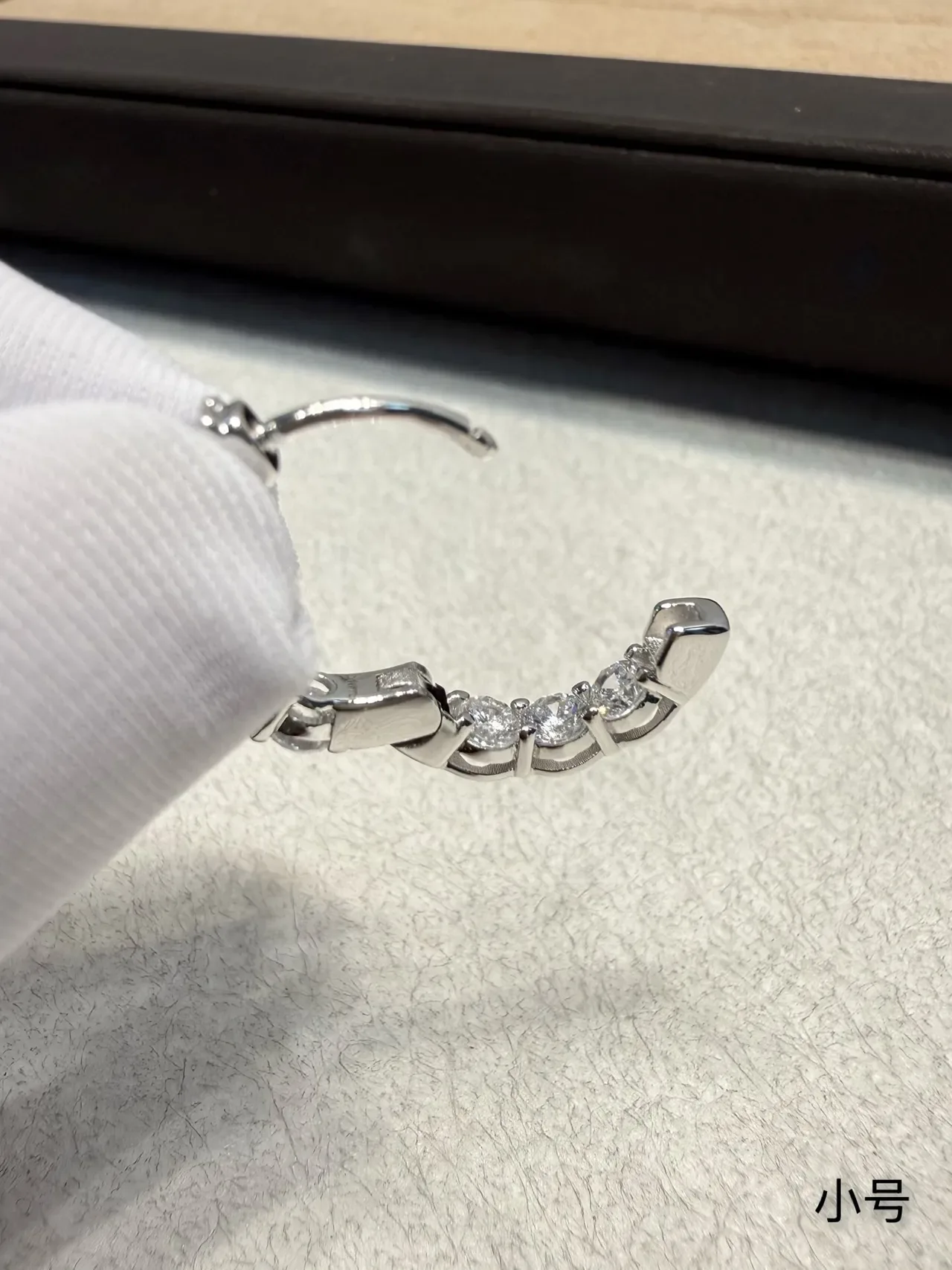 Pavé-Set Continuous Stone Hoop Earrings 6