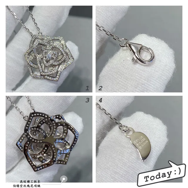Piaget Rose Openwork Pavé Necklace 6