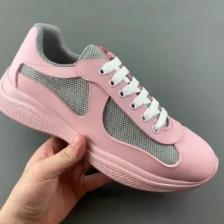 Pink and Gray Mesh Panel Lifestyle Sneaker