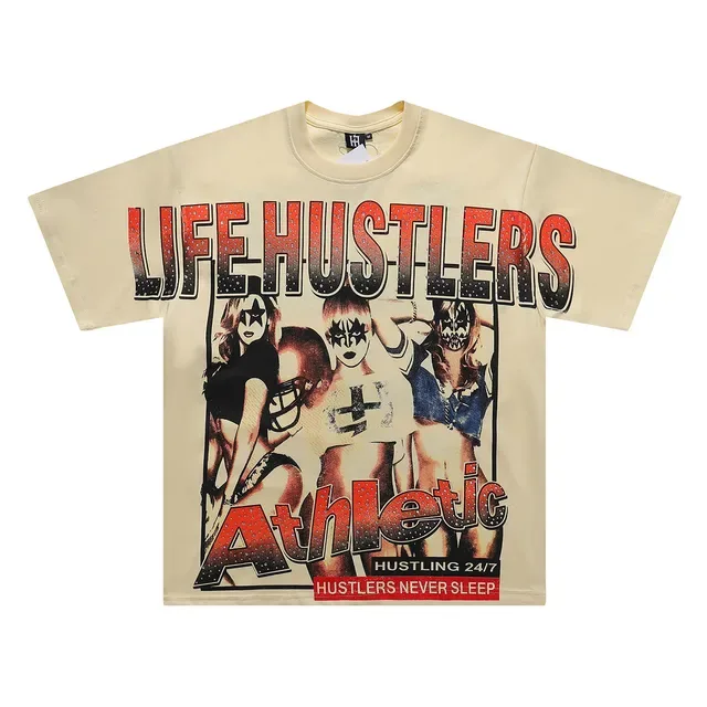 Pink Beige Graphic Print Oversized Fit T-Shirt 2