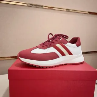 Red and White Stripe Accent Lifestyle Sneaker