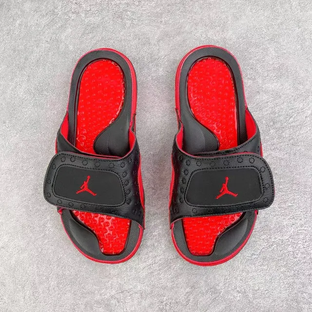Red Black Two-Tone Adjustable Strap Closure Slippers 4