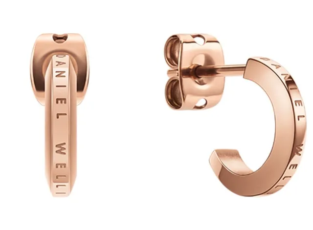 Rose Gold Engraved C-Hoop Earring 5