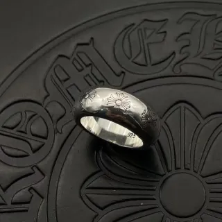 चाँदी फूल उकेरा हुआ 925 Sterling अंगूठी
