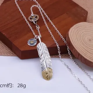 চাঁদি সোনা পালকাকার দ্বি-রঙের ধাতু হার