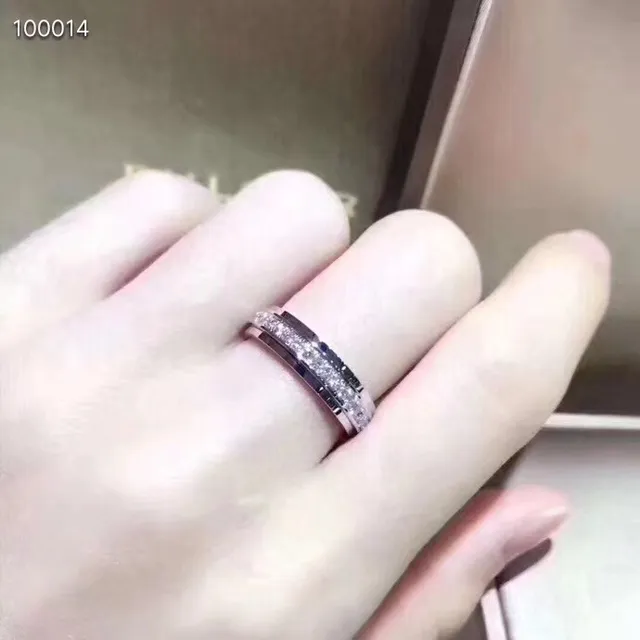 Silver Gold Stacked Band Rings Channel-Set Stones Ring 2