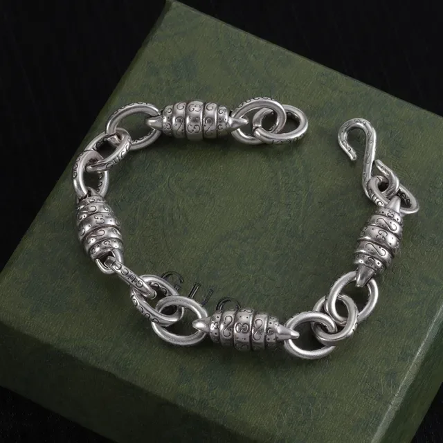 Silver Oxidized Barrel-Bead Links Necklace 5