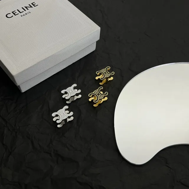 Silver-Tone Interlocking Double-C Motif Stud Earrings 4