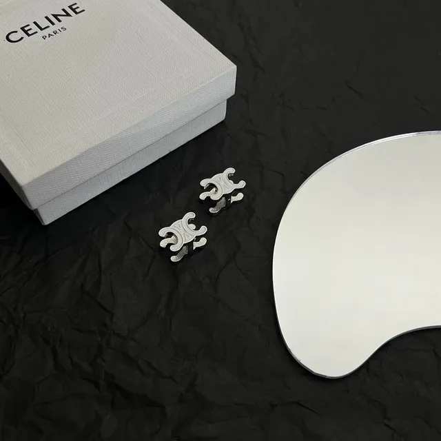Silver-Tone Interlocking Double-C Motif Stud Earrings 6