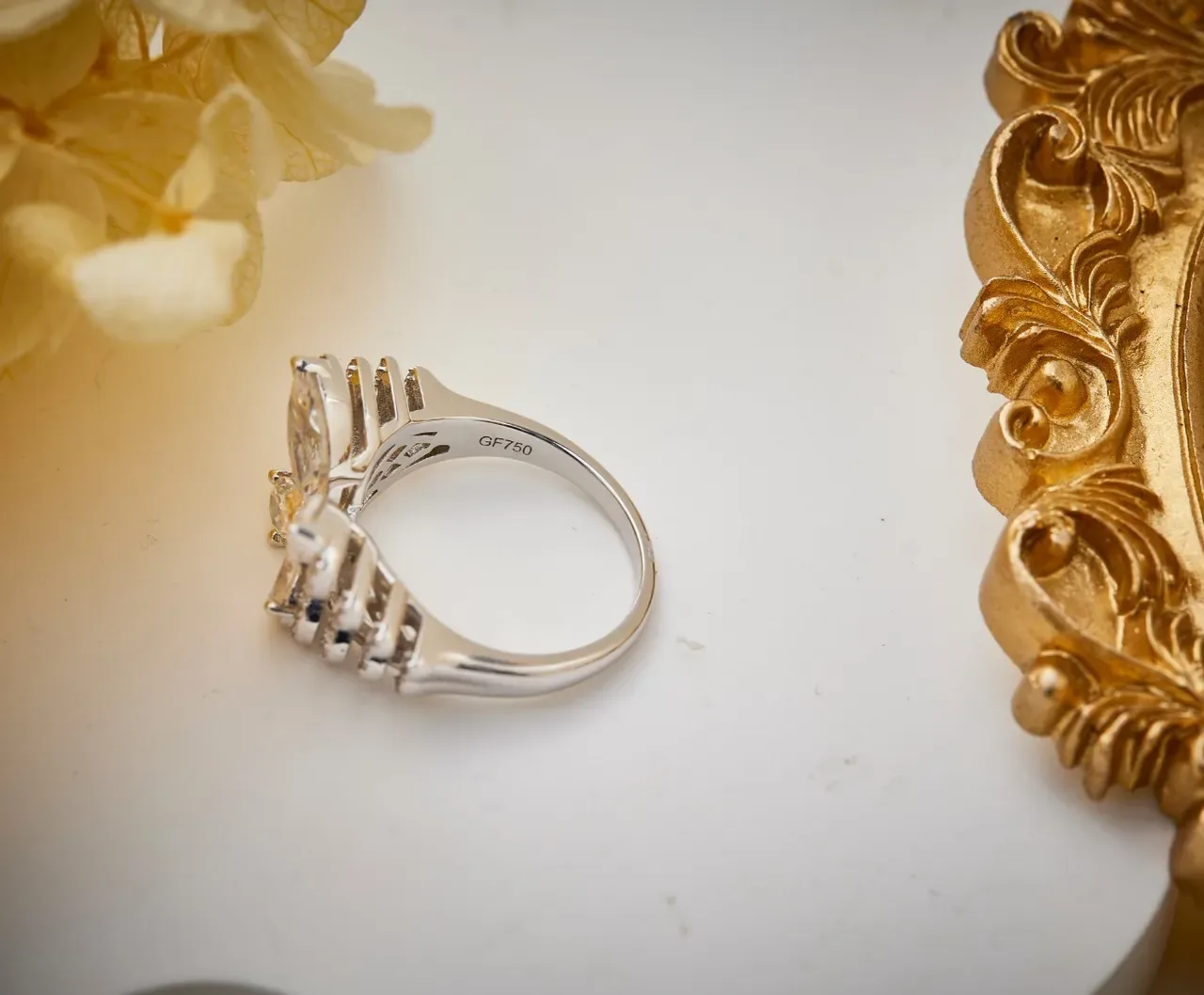 Silver-Tone Multi-Stone Marquise Cluster Ring 6