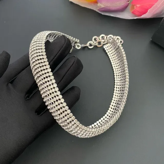 Silver-Tone Pavé Multi-Row Mesh Bracelet 5