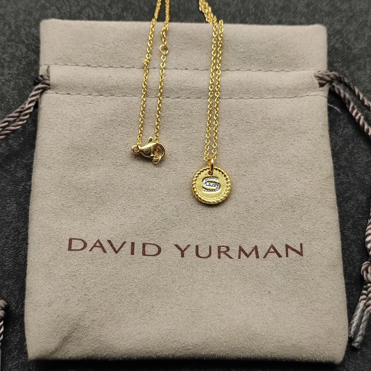 Silver-Tone Rope-Edge Initial S Pendant Necklace 6