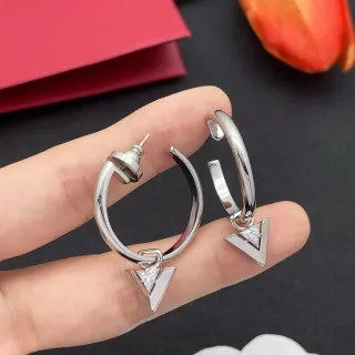 রৌপ্য স্বচ্ছ পালিশড হুপ ইয়াররিংস
