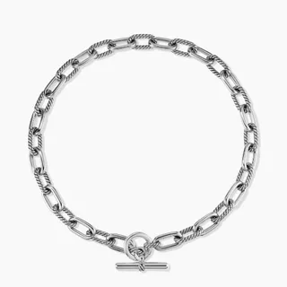 Silver Twisted Rope-Link Toggle Clasp Bracelet 9