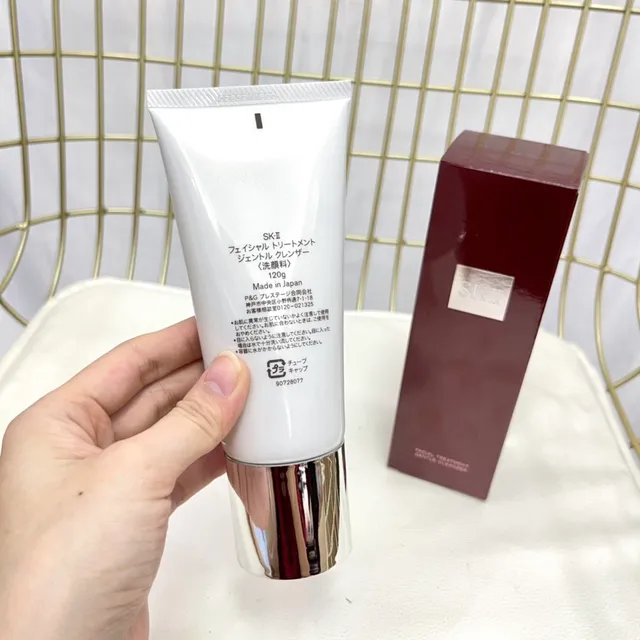 SK-II মুখের চিকিত্সা নরম ক্লিনজার সাদা রৌপ্য ম্যাট টিউব ক্রোম-ফিনিশ ক্যাপ পারফিউম 5