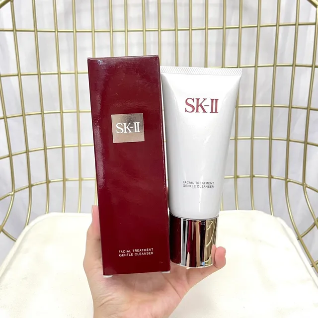 SK-II মুখের চিকিত্সা নরম ক্লিনজার সাদা রৌপ্য ম্যাট টিউব ক্রোম-ফিনিশ ক্যাপ পারফিউম 8