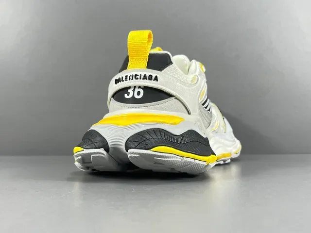 Skechers White Yellow Sole Layered Mesh And Synthetic Upper Chunky Sneakers 20