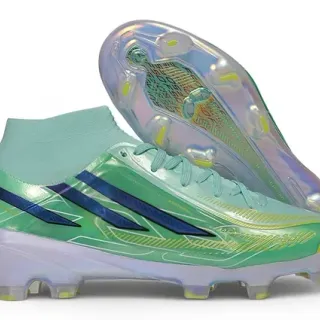 Translucent Mint Green Iridescent High-Cut Firm-Ground Soccer Shoes