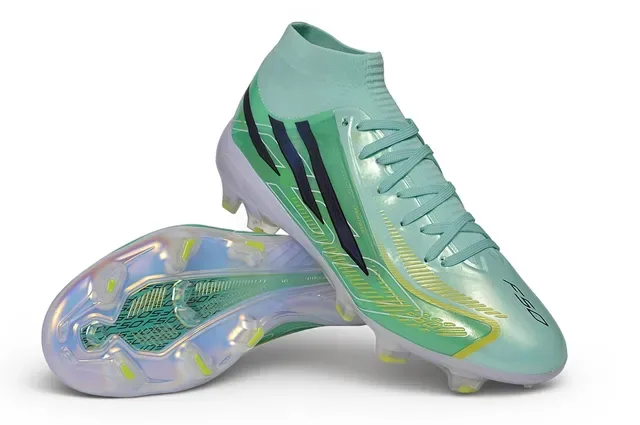 Translucent Mint Green Iridescent High-Cut Firm-Ground Soccer Shoes 4