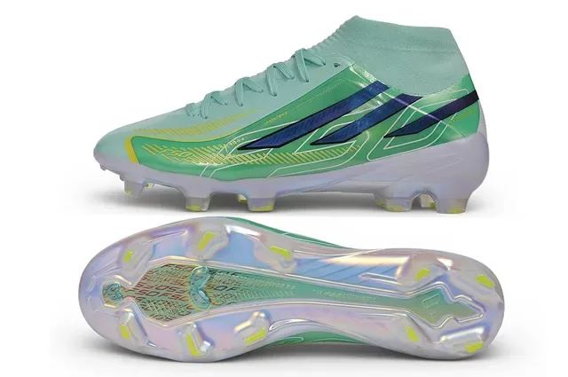 Translucent Mint Green Iridescent High-Cut Firm-Ground Soccer Shoes 6