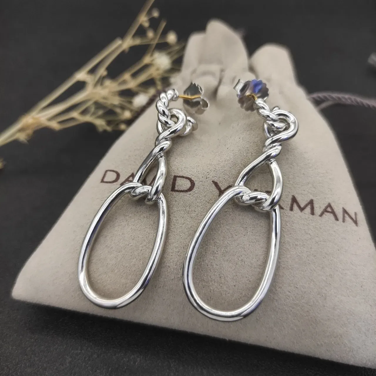 Twisted Knot Teardrop Hoop Dangling Earrings 5