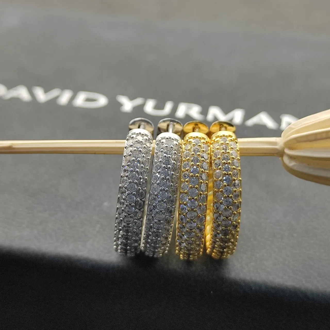 Twisted Rope Pavé Hoop Earrings 2
