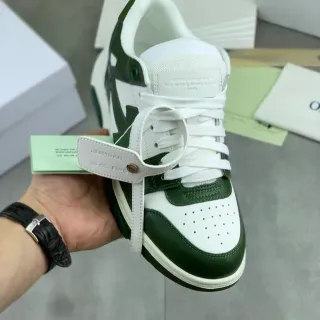 White and Dark Green Panelled Low-Top Lifestyle Sneaker