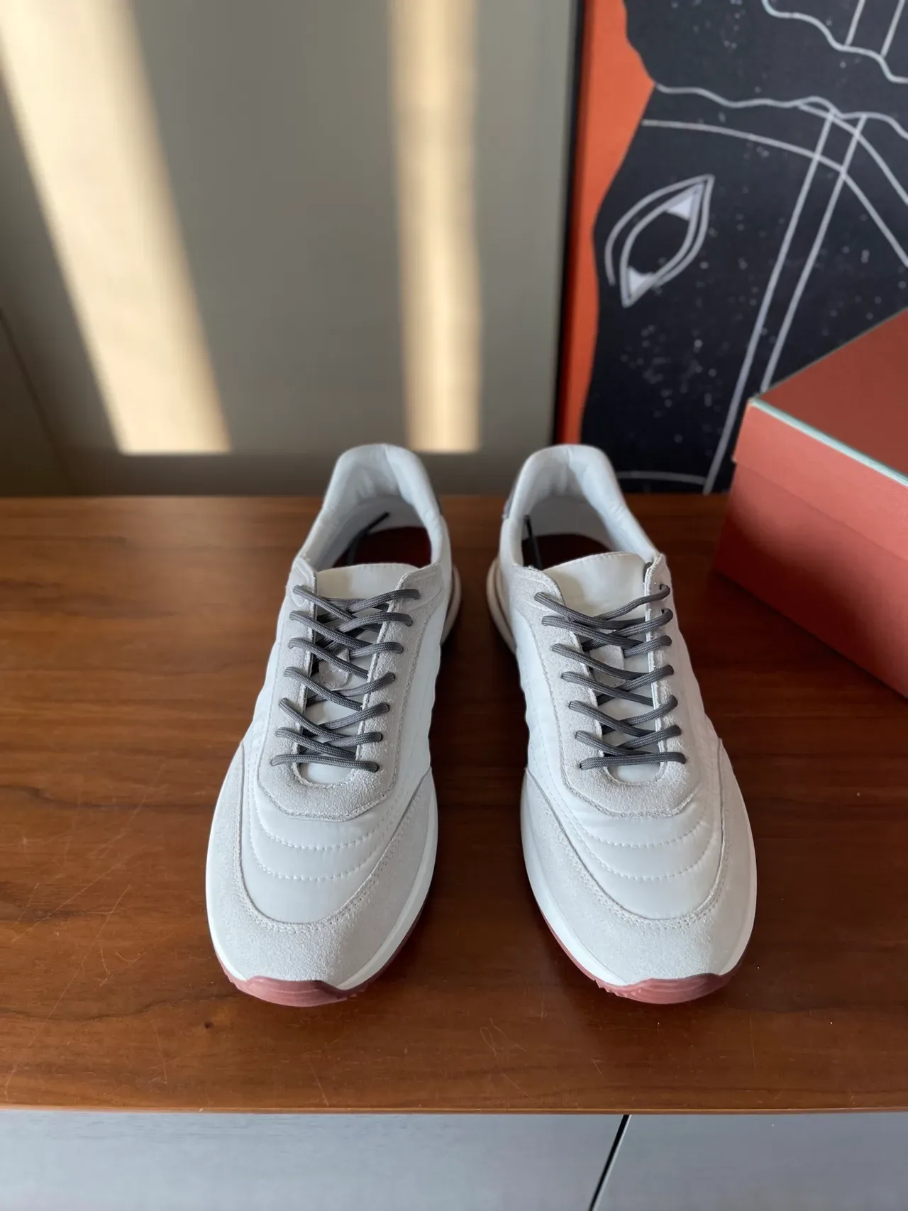 Tênis Lifestyle Branco e Cinza de Material Misto, Low-Top 3