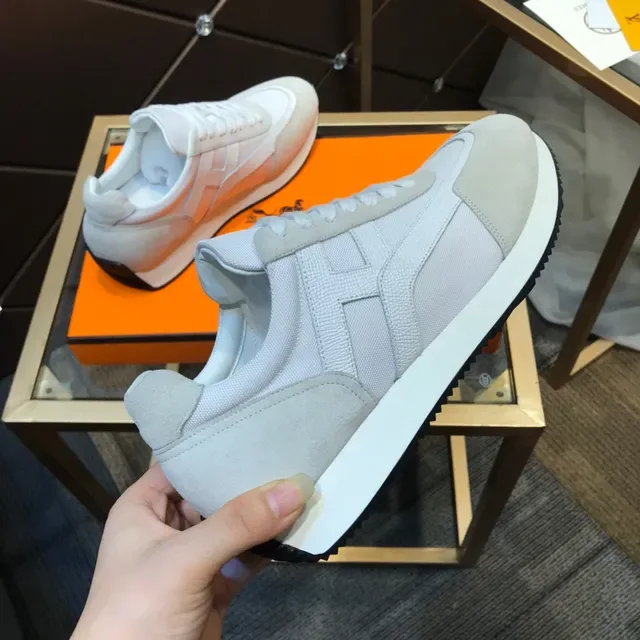 White and Gray Mixed-Textile Lifestyle Sneaker 4