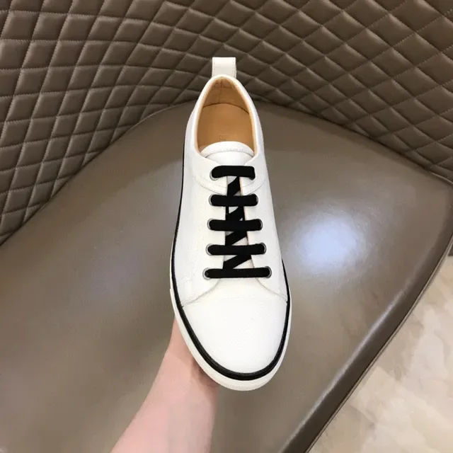 White Black Leather-Like Upper Contrast Laces Lifestyle Sneakers 4