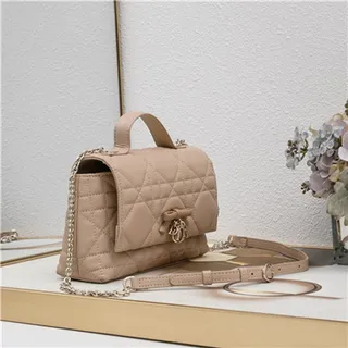 White Black Quilted Diamond-Stitch Top-Handle Handbag 9