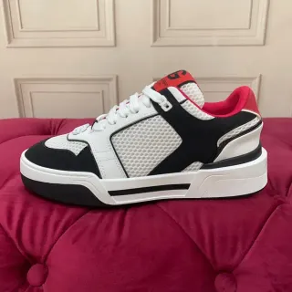 White Black Red Contrast Panel Lifestyle Sneaker