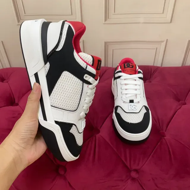 White Black Red Contrast Panel Lifestyle Sneaker 6