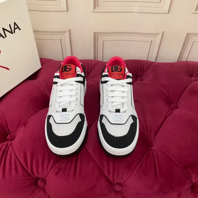 White Black Red Contrast Panel Lifestyle Sneaker 7
