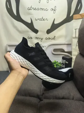 White Knit Upper Sculpted Midsole Lifestyle Sneakers 4