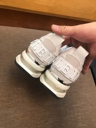 White Mesh and Synthetic Skull-Embellished Chunky Sneaker 9