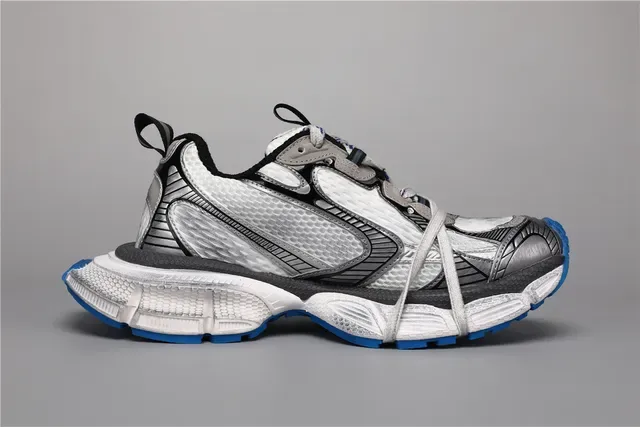 White Silver Blue Chunky Runner Sneakers 8
