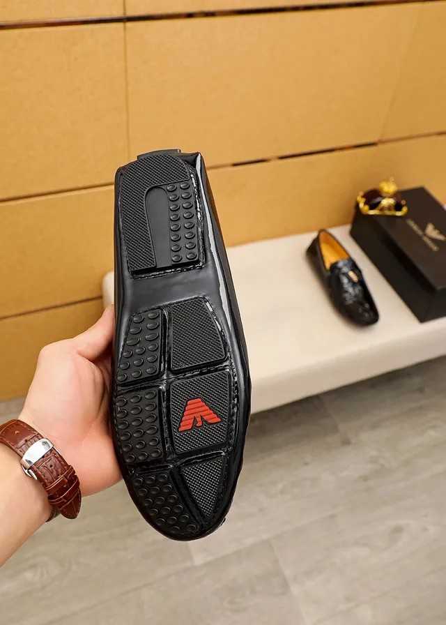 Giorgio Armani Crocodile-Embossed Patent Leather Loafers 2