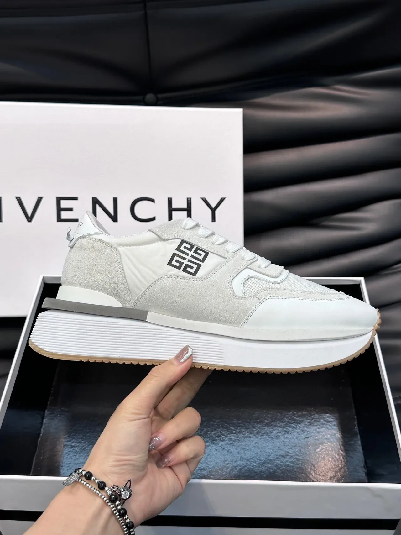 Givenchy City Sport White Mesh and Suede Lifestyle Sneakers 6