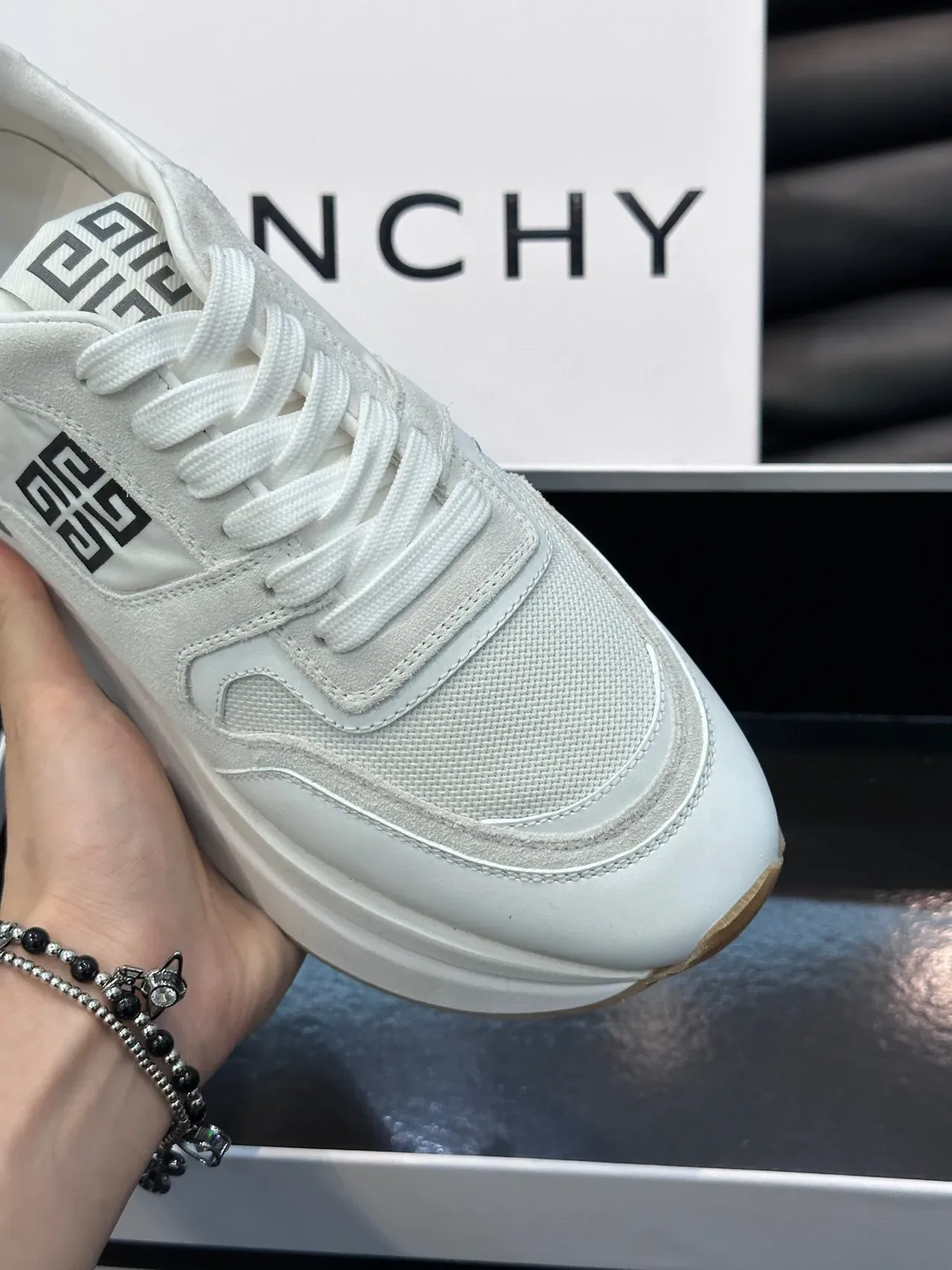 Givenchy City Sport White Mesh and Suede Lifestyle Sneakers 8