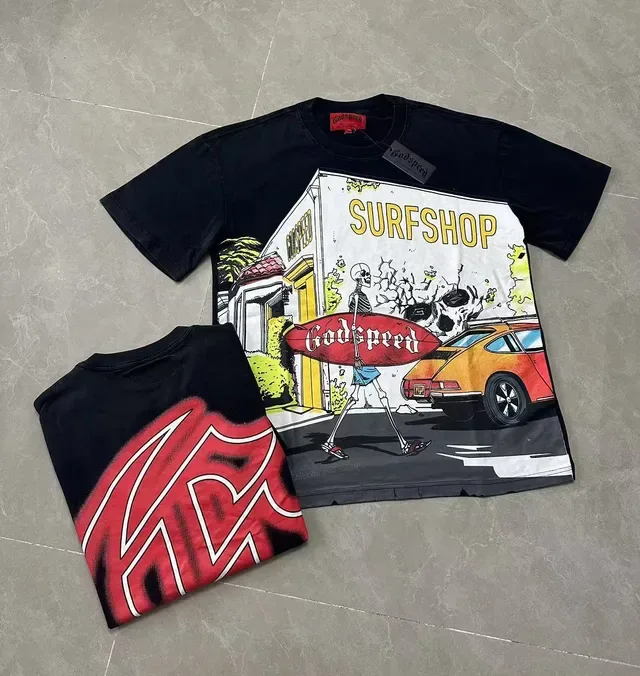 T-shirt Godspeed oversize noir à imprimé graphique 5