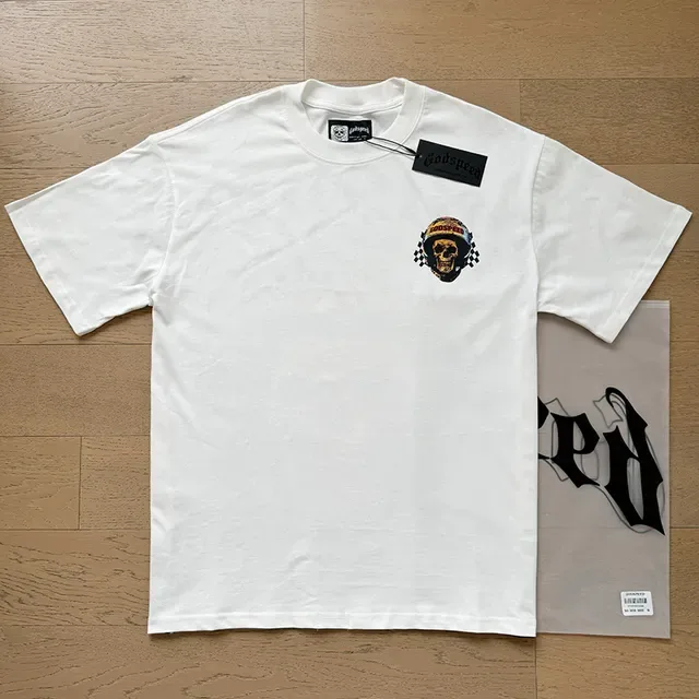 Godspeed Skull Helmet Graphic White T-Shirt 6