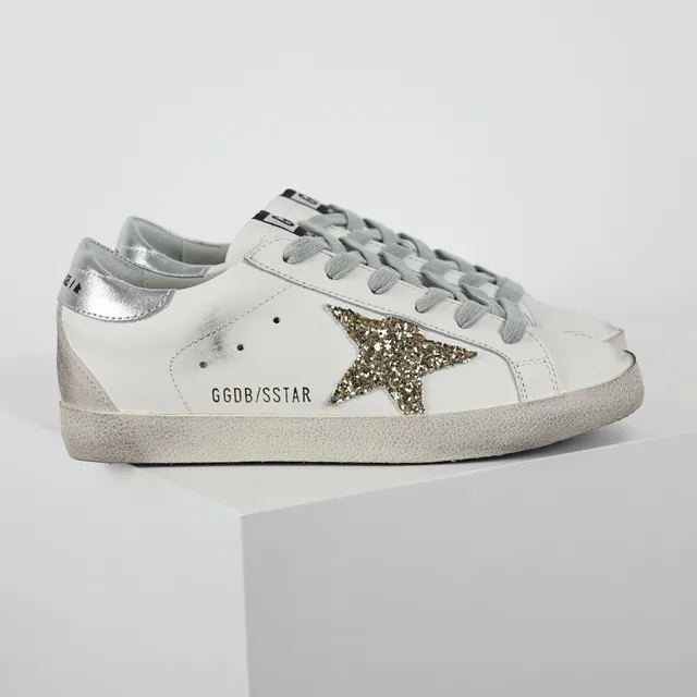 Golden Goose Superstar Tênis Lifestyle Estrela Distressed Branco Brilhante 3