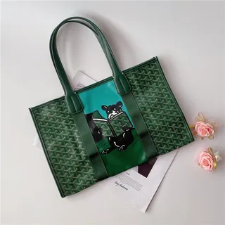 Goyard Saint-Louis Tote Bleu Marine Structure Toile Enduite Monogrammée Goyardine 3