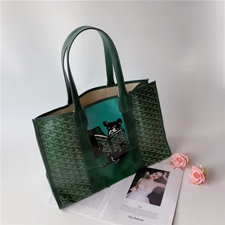 Goyard Saint-Louis Tote Bleu Marine Structure Toile Enduite Monogrammée Goyardine 8