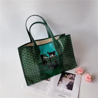 Goyard Saint-Louis Tote Bleu Marine Structure Toile Enduite Monogrammée Goyardine 10