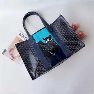 Goyard Saint-Louis Tote Bleu Marine Structure Toile Enduite Monogrammée Goyardine 13